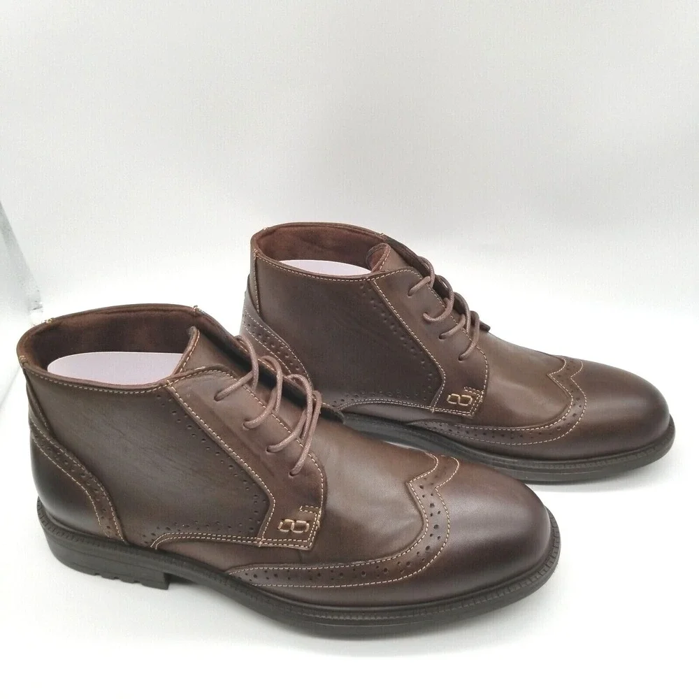 English Laundry Mens Chuck EL2504B Brown Leather Wingtip Ankle‎ Boots Size 9